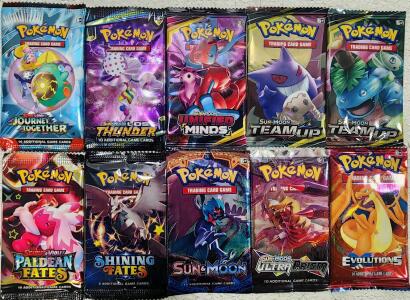Lot of 10 Pok&eacute;mon Booster Packs Reproduction Replicas