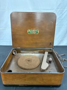 Vintage Symphonic DeLuxe Record Player, Manual Drive, 1940s-1950s