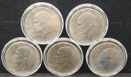 (5) Beautiful (BU) 1776-1976 Bicentennial Eisenhower Dollar Coins