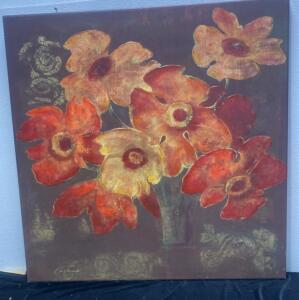 Floral Canvas Print By Fabrice De Villeneuve 39.5" x 39.5"