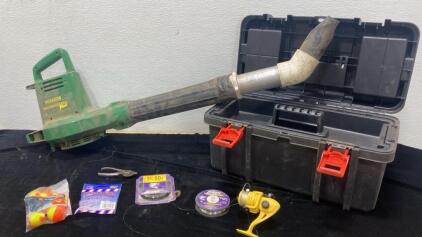 Weed Eater Blower ( Works ) Tool Box / Eagle Claw Pack It Reel