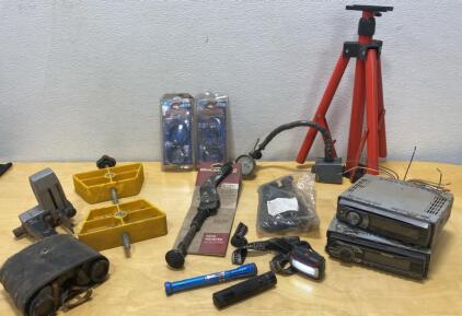 (2) Pioneer Auto CD/Radios ( Unable to Test ) Clamps / Tripod / Kickstand and More