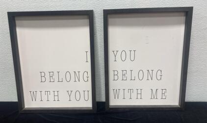 Framed Art Decor (2 Pieces) You/I Belong 15x19