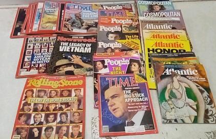 Lot Of Magazines From The 70's & 80's. Newsweek, Time, Rolling Stone, People, Cosmo, & The Atlantic.