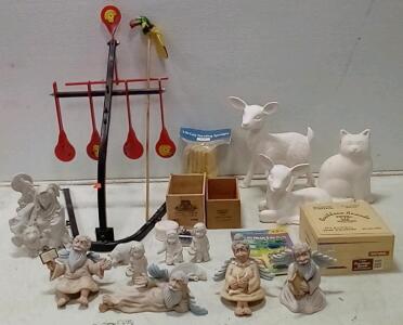 Steel Shooting Target Rack. Ready To Paint (Or Shoot) Bisque Figurines. +More.