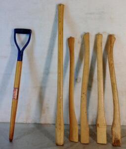 (5) Assorted Axe Handles & (1) Shovel Handle