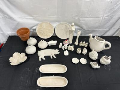 Ceramic Bisque Figurines & Decorative Items Set, Unfinished