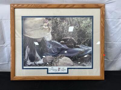 Puppy Love Framed Art Print, Wood Frame, 24"x30", Golden Leaf Gallery
