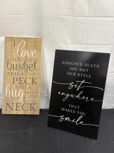 Mick & Mack Mercantile Decorative Wall Signs - Rustic Inspirational Quotes
