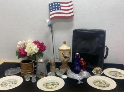 World of Golf Case / (4) Decorative Plates / Metal Tea Pot and so Much More