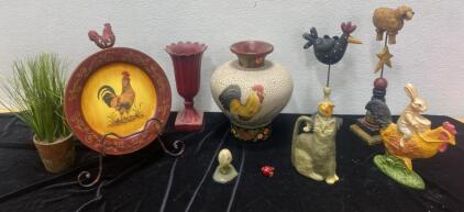 Animal Home Decor / Very Nice Rooster Vase - Cat - Lamb - Bird Decor and More