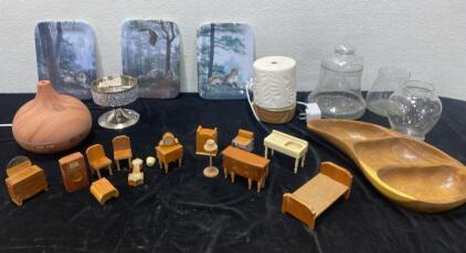 (3) Collectable Natures Harmony Plates / Antique Miniature Furniture for Dollhouse/ Diffusers and More