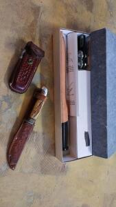( Offsite ) Rada Cutlery 7" Fillet Knife Set w/Sharpener, Panther IR Argentina Folding Knife, Fixed-Blade Stag Handle