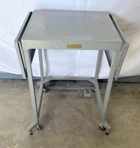 Tiffany Brand Folding Typewriter Cart/Table, Metal, Gray, Foldable Panels