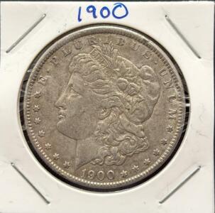 1900 Morgan Silver Dollar, 90% Silver, Philadelphia Mint