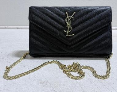 Saint Laurent Bag on Chain, Black, Quilted Leather, Chain Strap