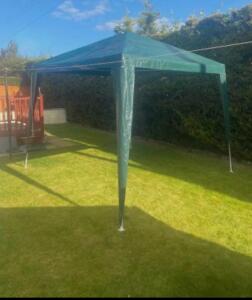 Green Canopy Tent, 10x10 ft, Steel Frame, Water & UV Resistant