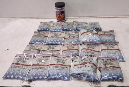 (20) Assorted Patriot Pantry Ready To Cook Meals. Liberty Seed Vault (5640 Assorted Seeds.)