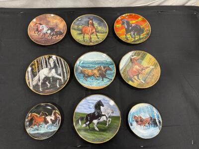 Horses For All Seasons & Wild at Heart Plates, Bradford Exchange, Limited Edition