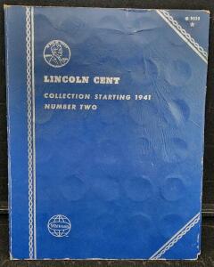 (1) NEAR FULL Whitman Lincoln Cent Collection Number Two Coin Folder 1941-1968