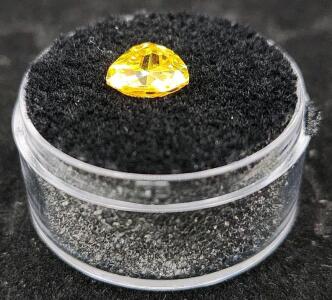 (1) 3.20 Ct. Natural Yellow Citrune 8x8mm Trillion Cut Faceted Gemstone