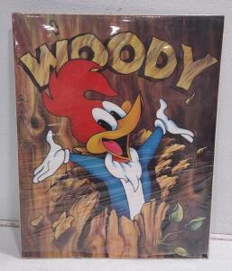 22"x 28" Wrapped Print Collectible Featuring the Character "Woody Woodpecker" Inspired by Walter Lantz
