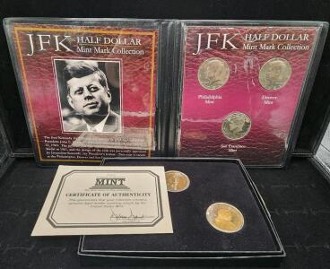 (1) J.F.K. Half Dollar Mint Mark Collection (1) 2009 Native American Sacagawea Dollars First Commemorative Mint Coins
