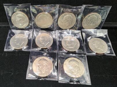 (8) 1971-1978-D Bicentennial Eisenhower Dollar Coins (2) 1978 Bicentennial Eisenhower Dollar Coins