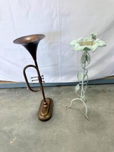 Decorative Metal Plant Stands with Floral and Musical Themes
