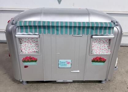 American Girl Airstream Travel Trailer, Retro Dollhouse Playset, Silver & Green