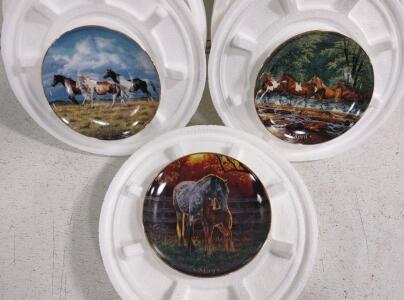 (3) 6" Danbury Mint "Horses for All Seasons" Calendar Plates- April, May & August