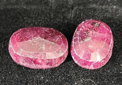 (2) Enhanced Madagascar Faceted Ruby Gemstones
