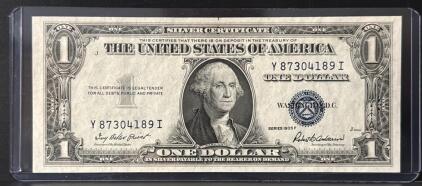 1935 F Series U.S. One Dollar Silver Certificate, Serial Y87304189I