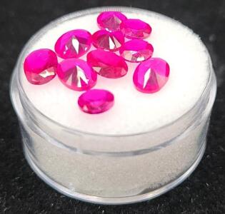 (1) 6.60 Ten Red Ruby Faceted Gemstones