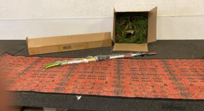2&rsquo;x8&rsquo; Rust Rug - String Light Poles Deck Fence (2) Pack Black - Pole Loppers - Lighted Wreath