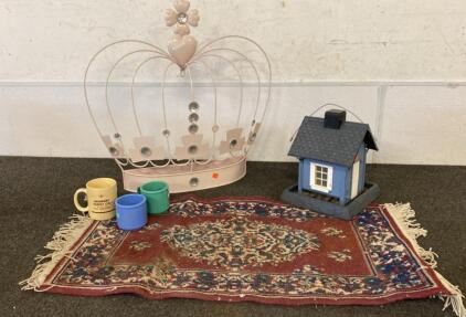 Princess Crown Wall Hanger - Bird House - Rug 35&rdquo;x19&rdquo;
