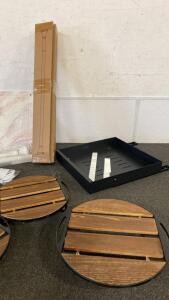 Unused (4) Plant Caddies - White Tension Bar (120&rdquo;) - Spotwells Drying Stone - Black Pullout Drawer
