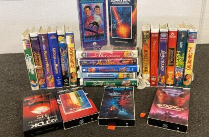 (22) VHS Tapes - Star Trek - Disney Moves and More