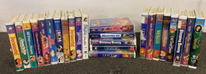 Disney VHS Tapes (24) Includes Aladdin-Snow White and More
