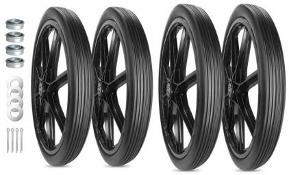 (4) 20x2.125" Replacement Flat-Free Tires For Wheelbarrow & Wheel Carts