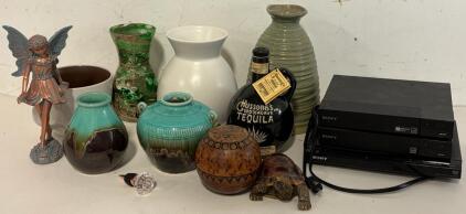 Vases & Glassware, & (3) DVD Players