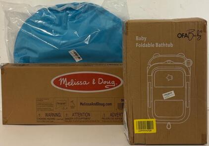 Melissa & Doug Sweep & Mop Toy Set, Baby Beach Tent & Baby Foldable Bathtub