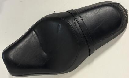Black Two-Up Leather Motorcycle Seat