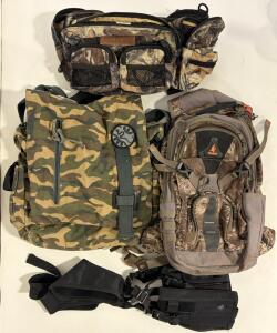 (3) Bags For Outdoor Activity & Shoulder Holster