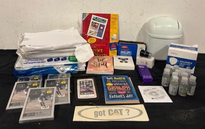 Computer Paper, 4x6&rdquo; Picture Frames, Various Office Supplies And (1) 3X Barlow Camera Lens Fully Multi Coated