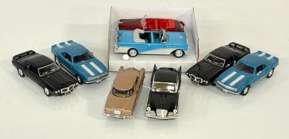 Set of 8 Classic 1:43 Die-Cast Cars: 1967 Camaro Z-28, Studebaker Champion, Firebird, Convertibles