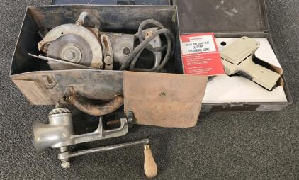 Vintage Skilsaw Model J, Table Mount Meat Grinder, Craftsman 200 Solder Gun