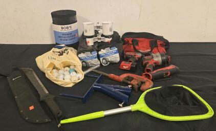 Tire Chains, Milwaukee Power Tool Set (No Batteries), Marine Carpet, And More
