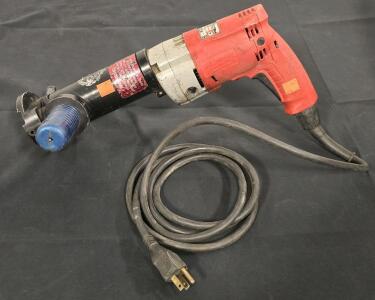Milwaukee Drill With Tri Tools Inc 301SP Tube Squaring Attachment
