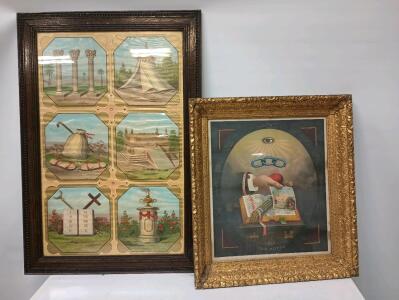 (2) Independent Order Of Odd Fellows Prints, 1-41 1/2" x 28 1/2", 2-28 1/2" x 25 1/2"